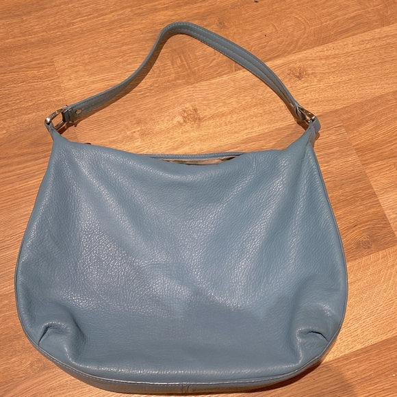 Talbots Blue Cream Leather Shoulder Bag - Picture 2 of 4